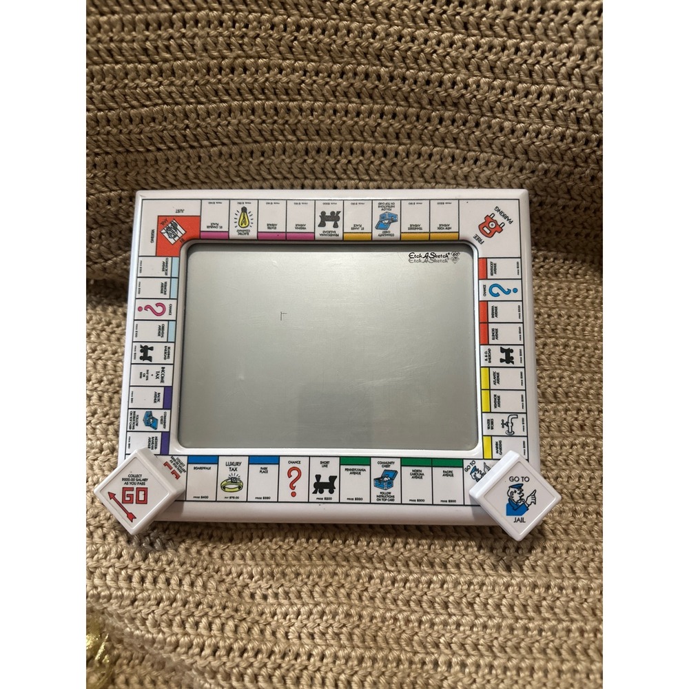 Etch A Sketch 60th Anniversary Monopoly Edition Drawing Toy 2020 Hasbro White